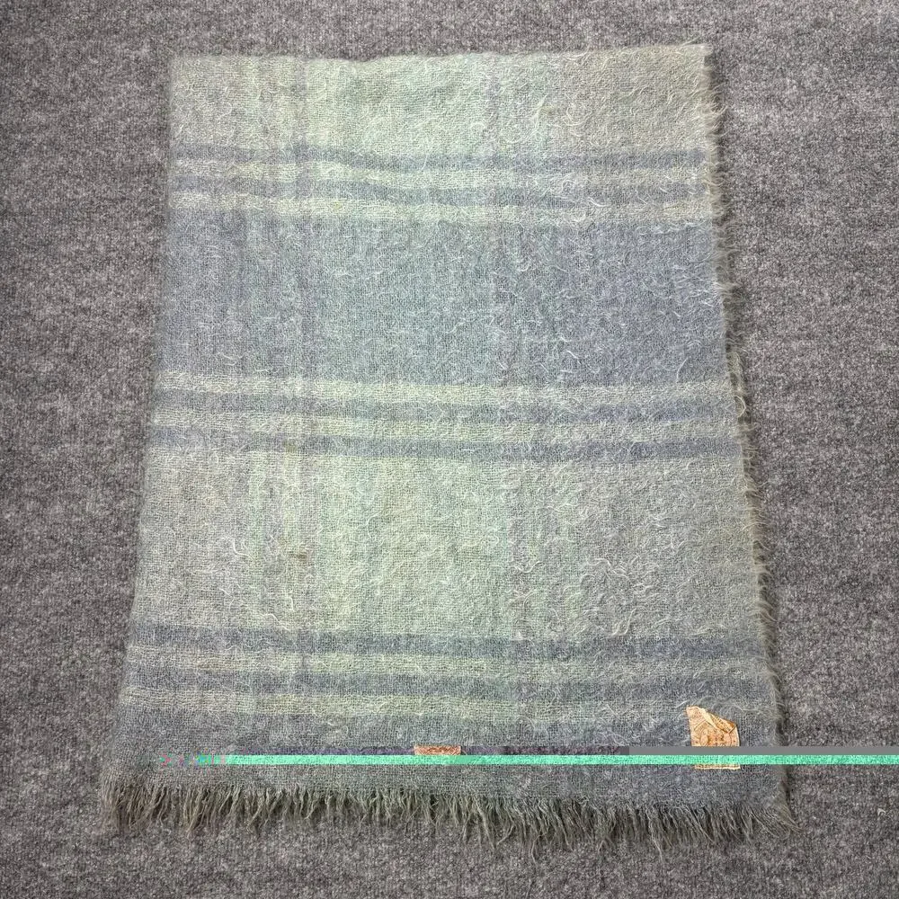 Vintage 1970s 80s Hudson’s Bay 100% Mohair Plaid Made In Scotland 50x65” Throw